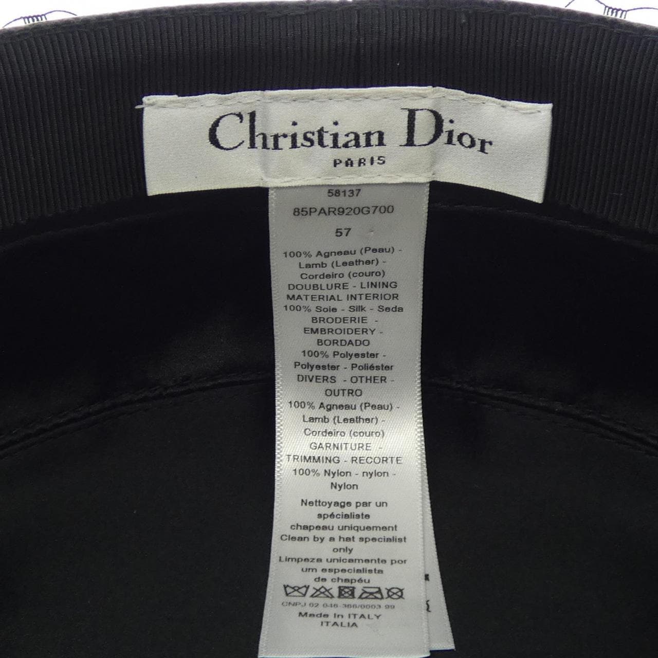 クリスチャンディオール CHRISTIAN DIOR DIOR PARIS REVOLUTION 85PAR920G700 キャップ