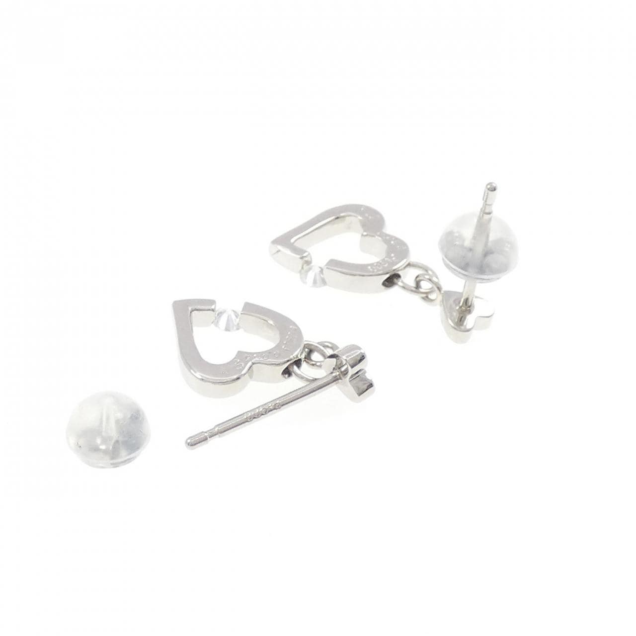 PT900 ハート ダイヤモンド ピアス 0.108CT