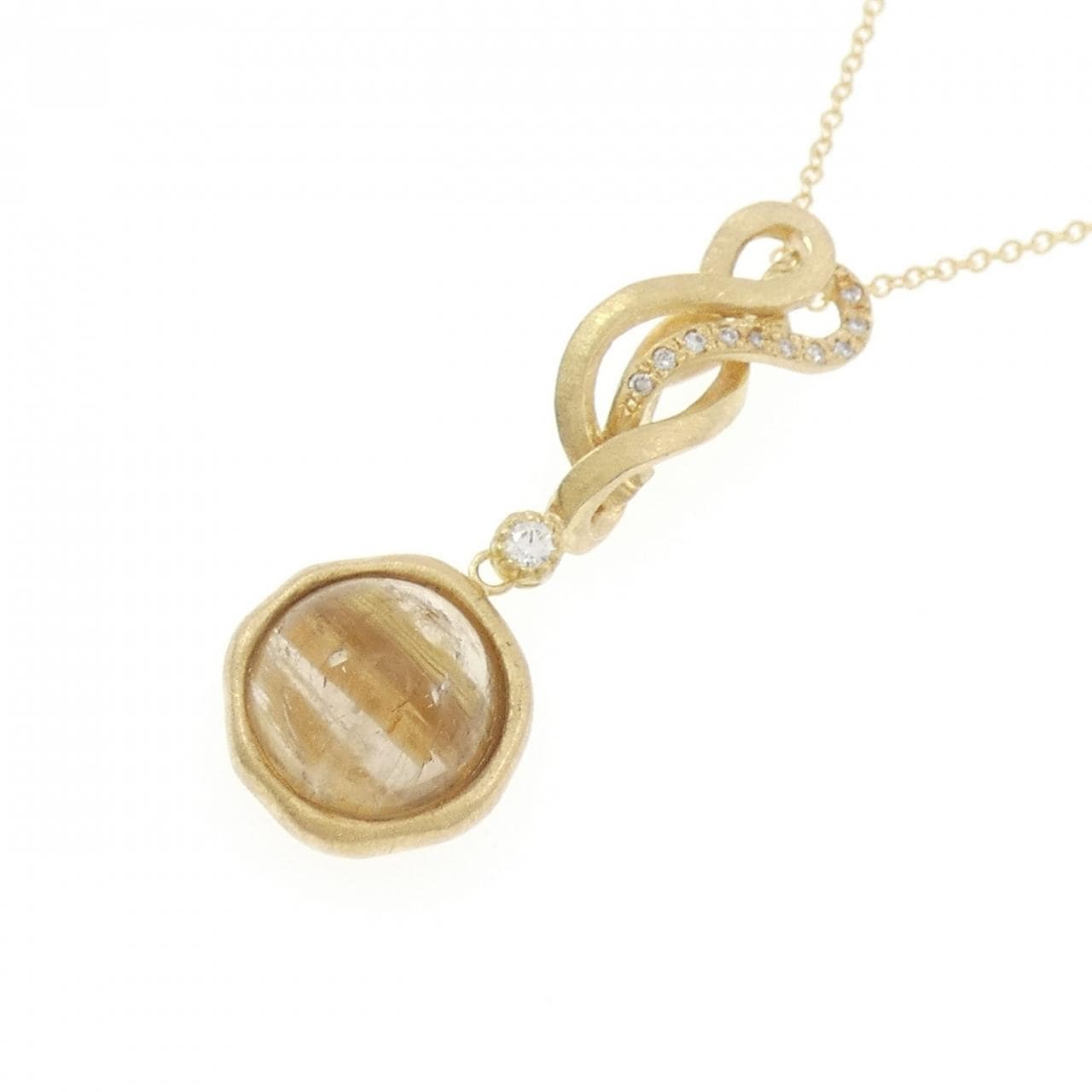750YG/K18YG ルチルクオーツ ネックレス 3.89CT
