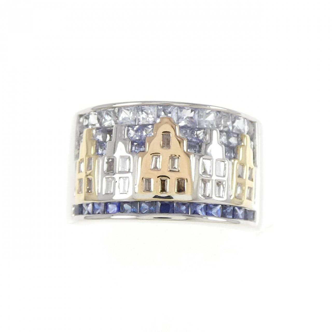 K18スリーカラー サファイヤ リング 1.43CT