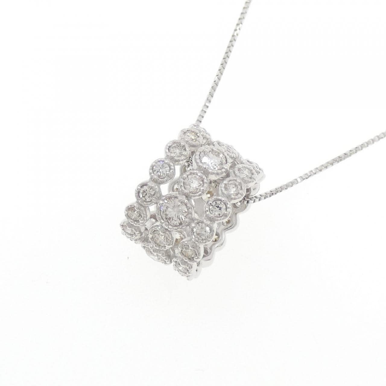 K18WG ダイヤモンド ネックレス 0.71CT