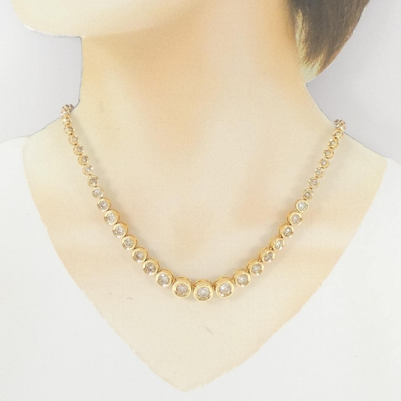 K18YG ダイヤモンド ネックレス 10.0CT