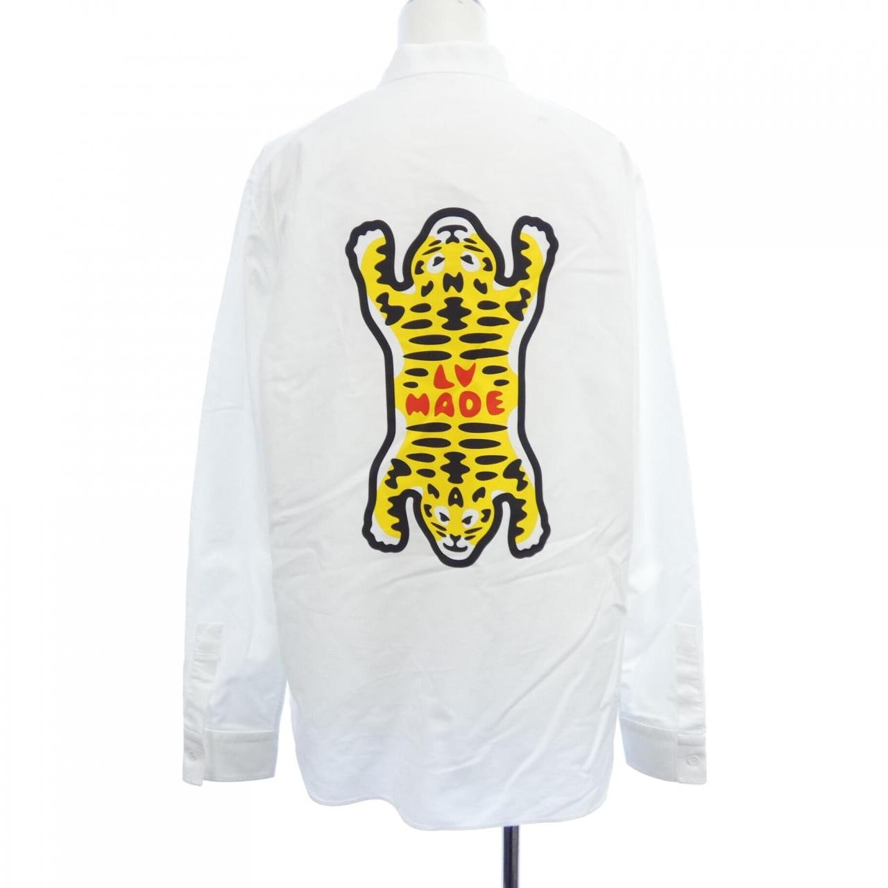 ルイヴィトン LOUIS VUITTON プリンテッドタイガーマンダリン HMS02WH78 シャツ