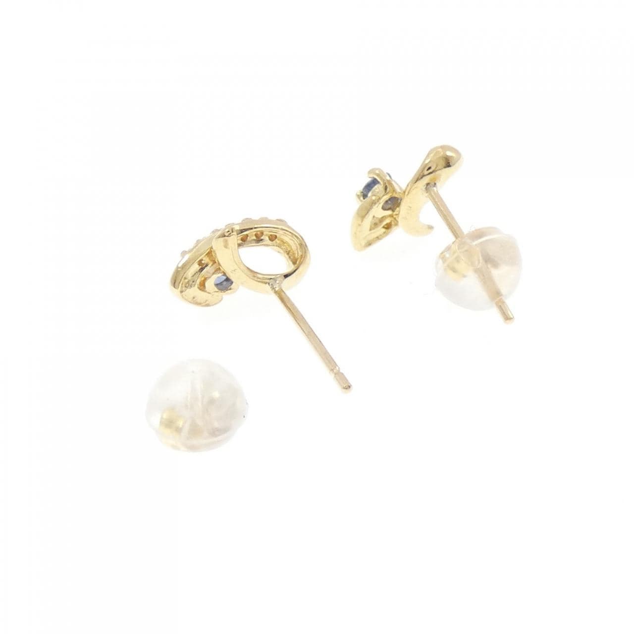 K18YG藍寶石耳釘