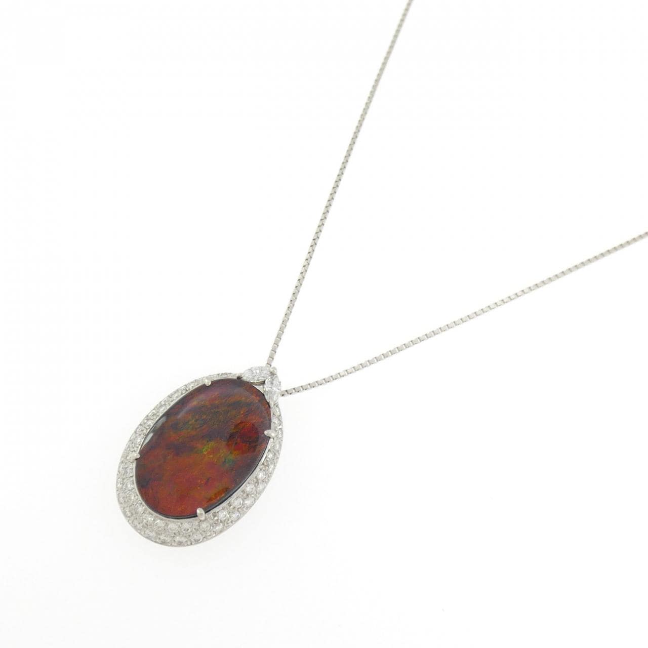 PT900/PT850 ブラックオパール ネックレス 9.42CT