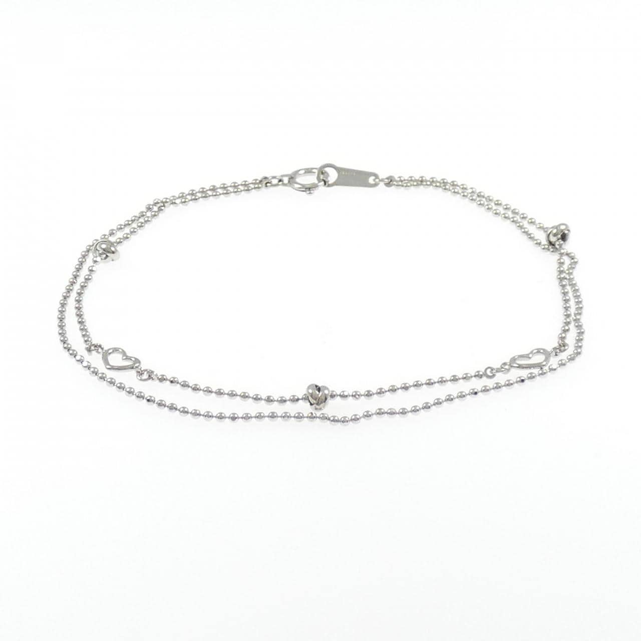 K18WG ハート ブレスレット