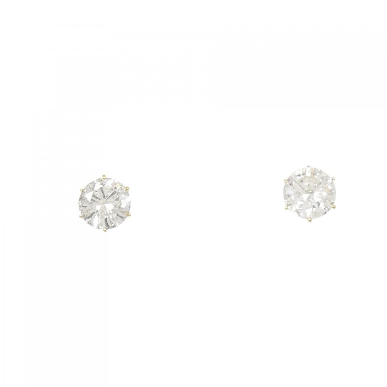 K18YG ソリティア ダイヤモンド ピアス 1.238CT
