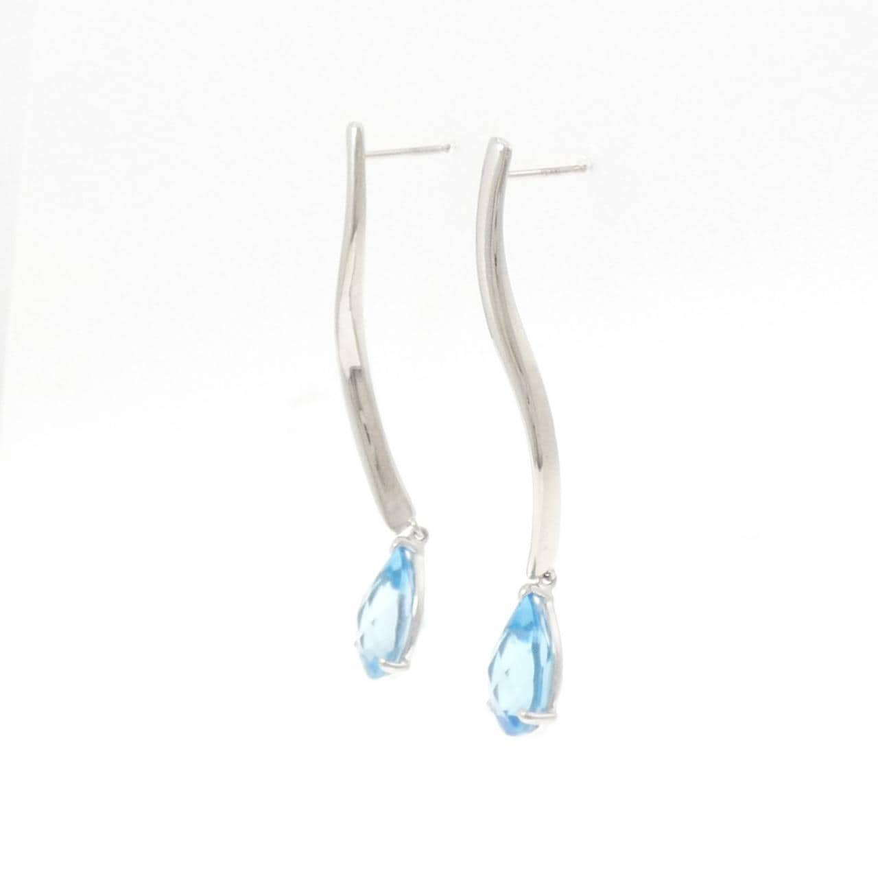 PT900 ブルートパーズ ピアス 6.088CT