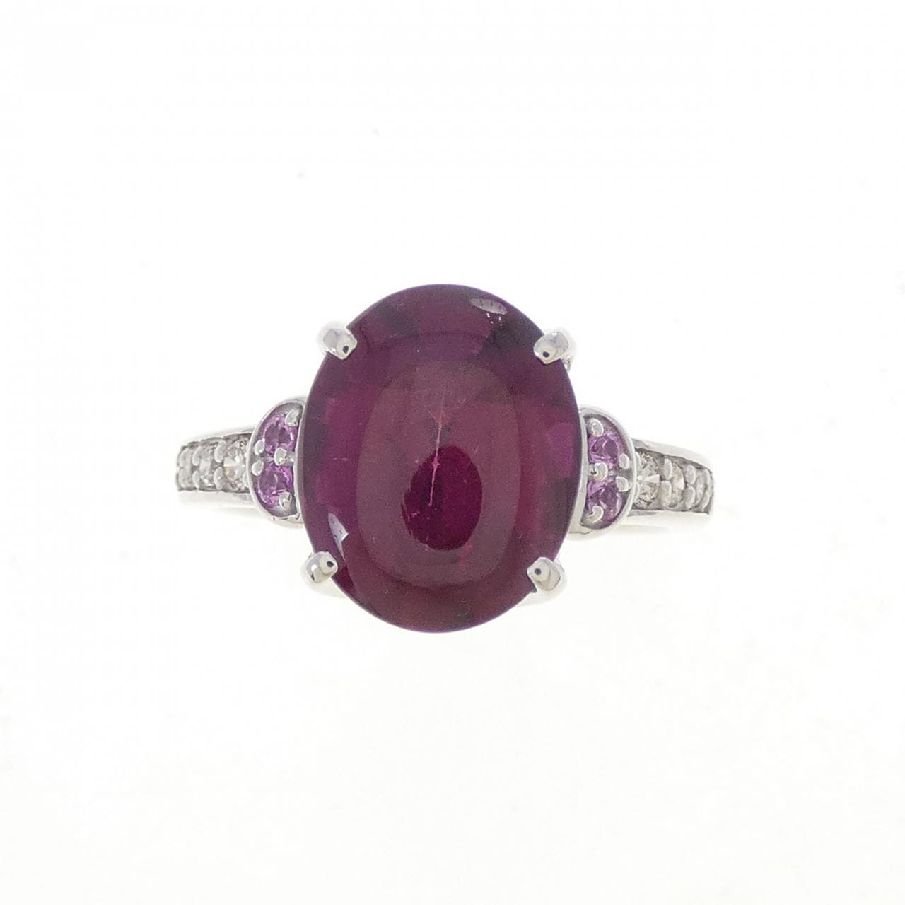 K18WG ガーネット リング 4.48CT