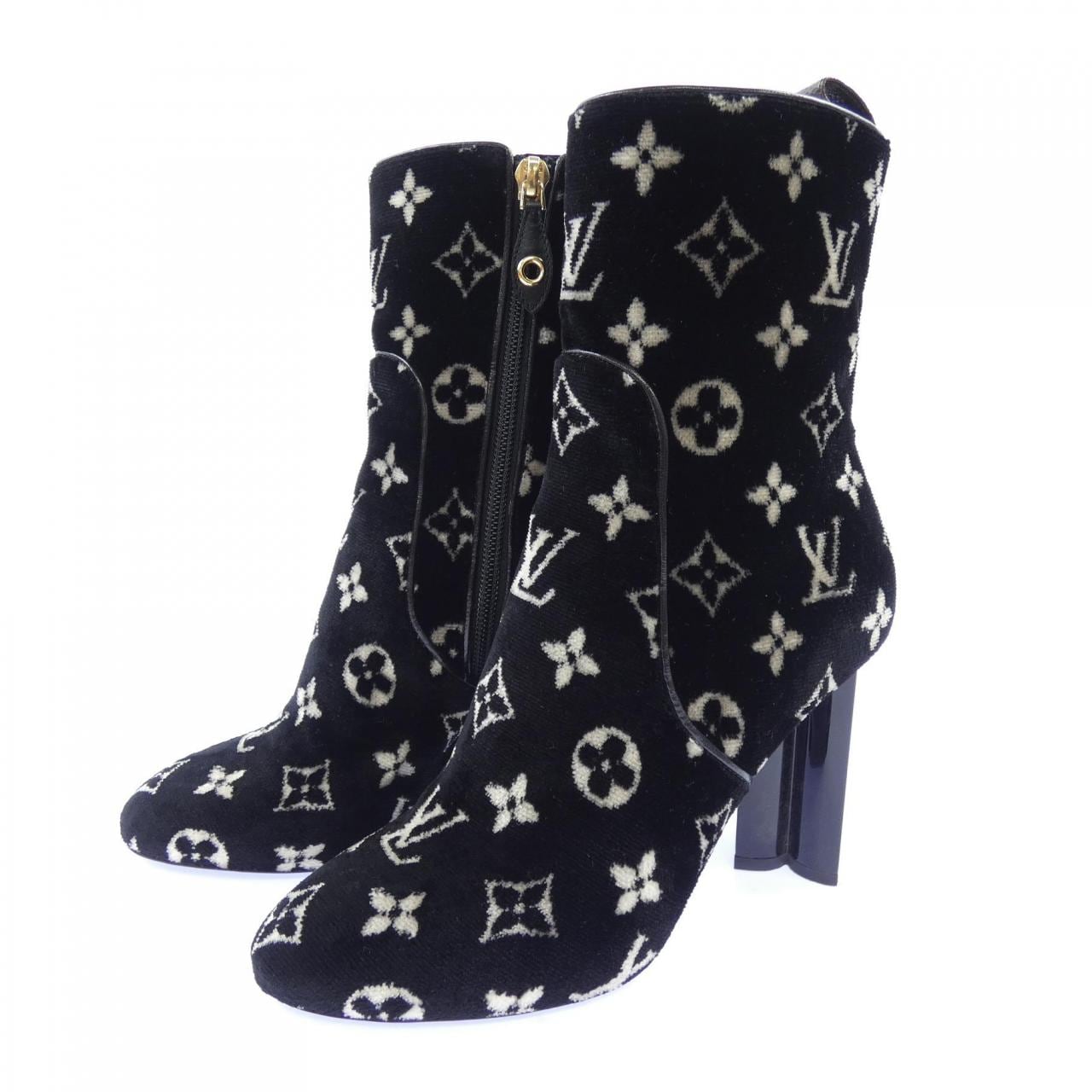 ルイヴィトン LOUIS VUITTON 日本限定 モノグラム ベルベット シルエットライン ブーツ