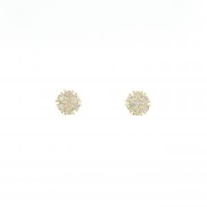K18YG フラワー ダイヤモンド ピアス 0.20CT