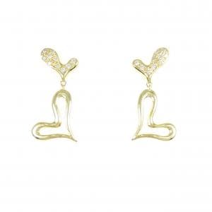 K18YG ハート ダイヤモンド ピアス 0.20CT