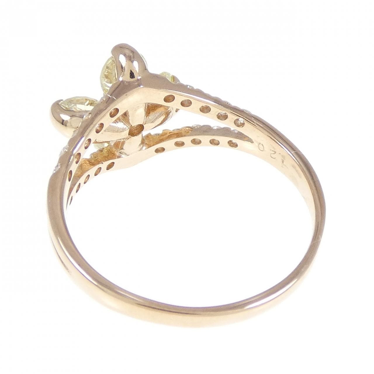 K18PG Flower Diamond Ring 1.20CT
