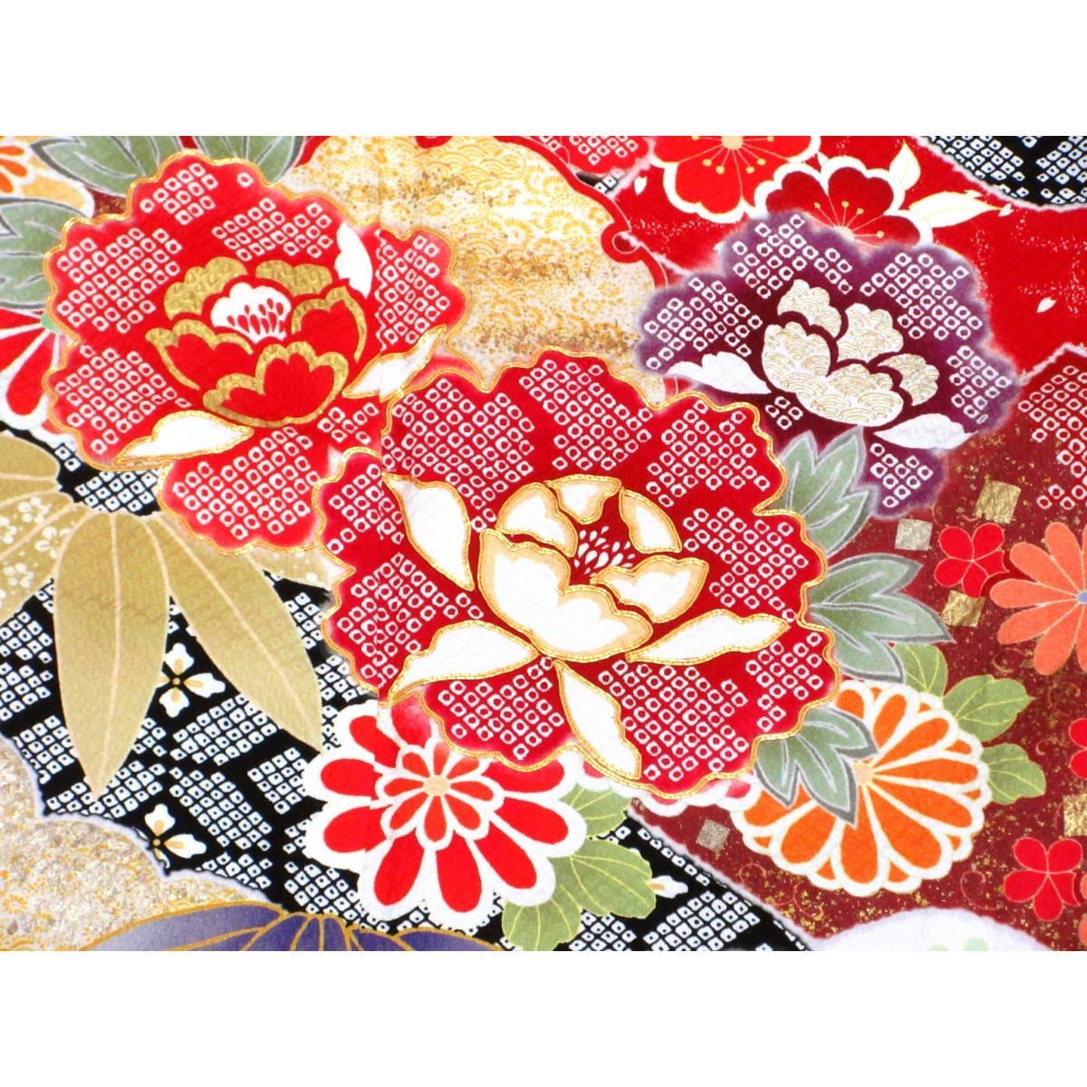 【未使用品】振袖　友禅金彩加工　刺繍入り　身幅Ｌ寸