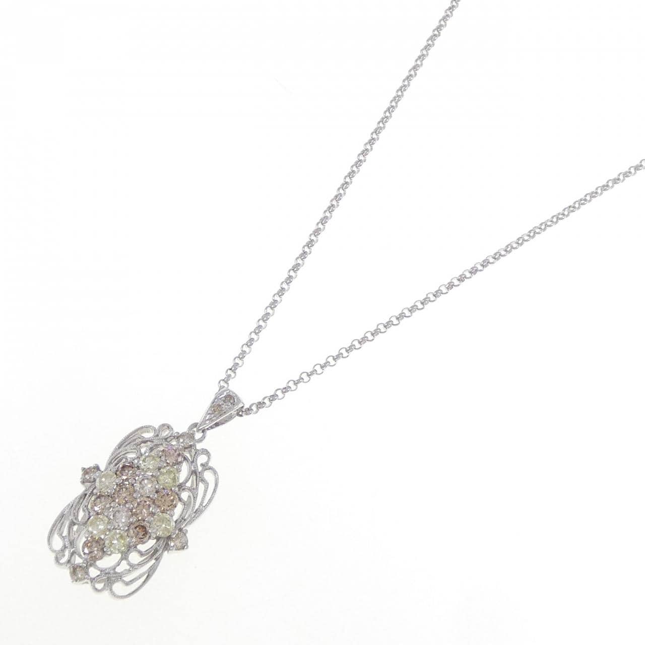 K18WG ダイヤモンド ネックレス 2.00CT