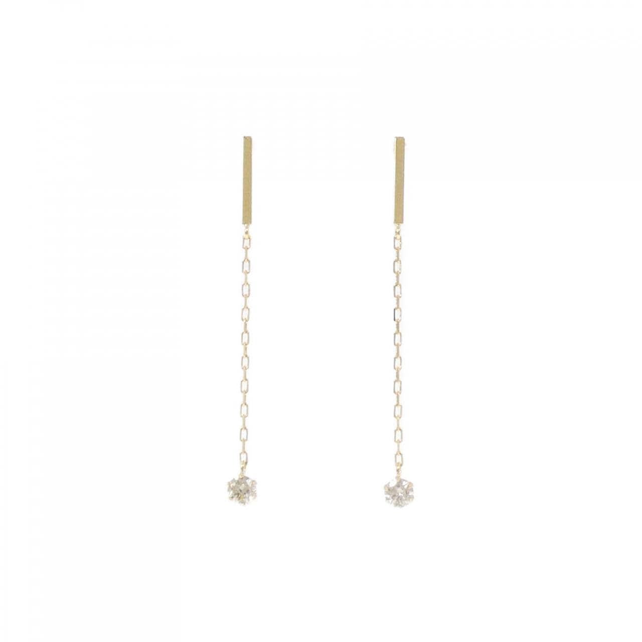 【新品】K18YG ダイヤモンド ピアス 0.15CT