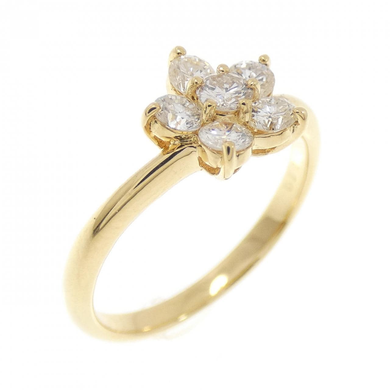 K18YG フラワー ダイヤモンド リング 0.50CT