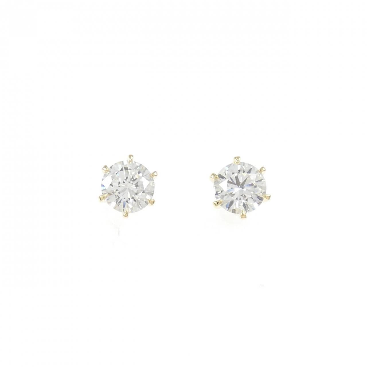 【リメイク】K18YG/ST ダイヤモンド ピアス 0.328CT 0.332CT D VS1-VS2 EXT-VG