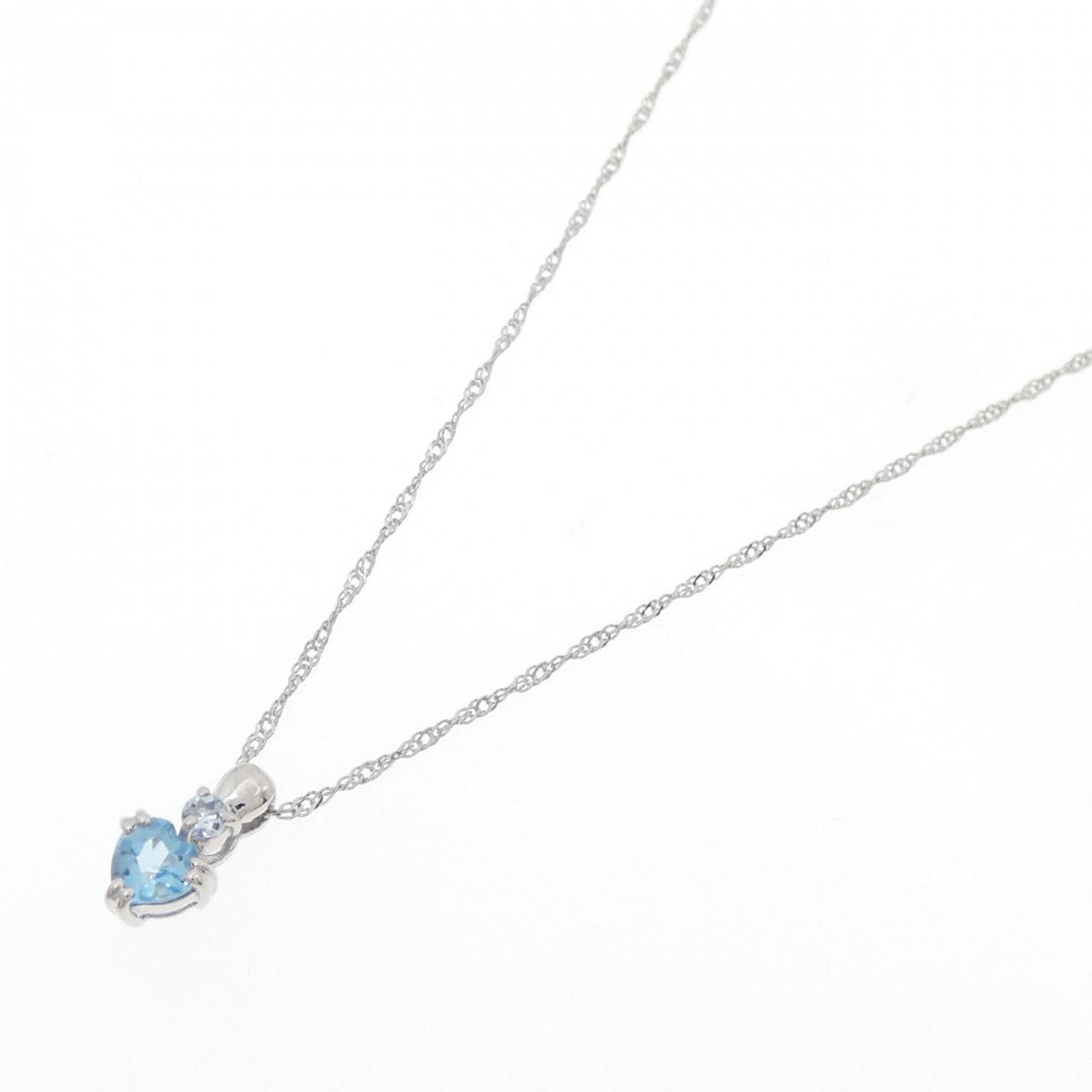 PT Heart Blue Topaz Necklace