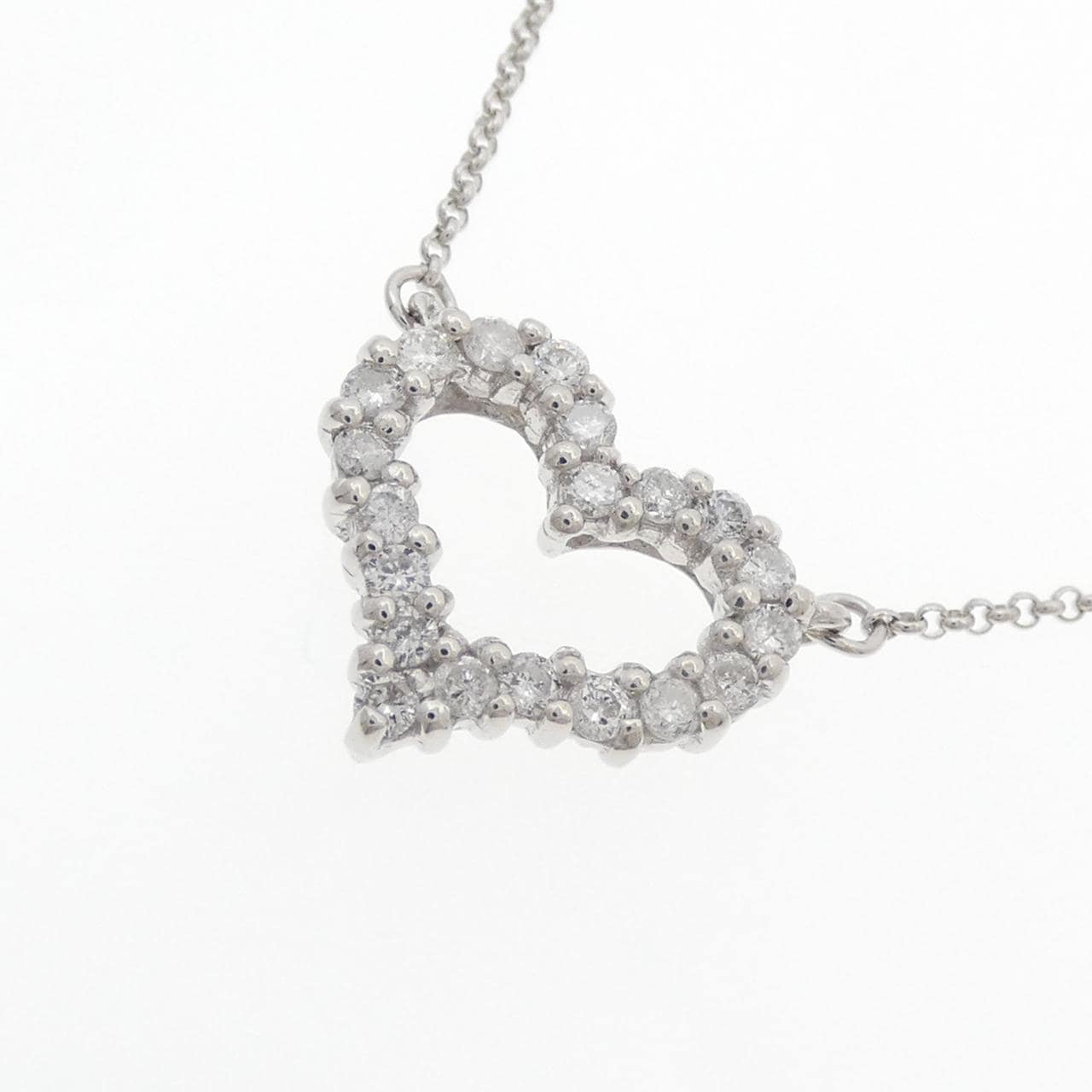 PT900/PT850 ハート ダイヤモンド ネックレス 0.30CT