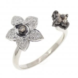 K18WG/K18BG フラワー ダイヤモンド リング 0.30CT