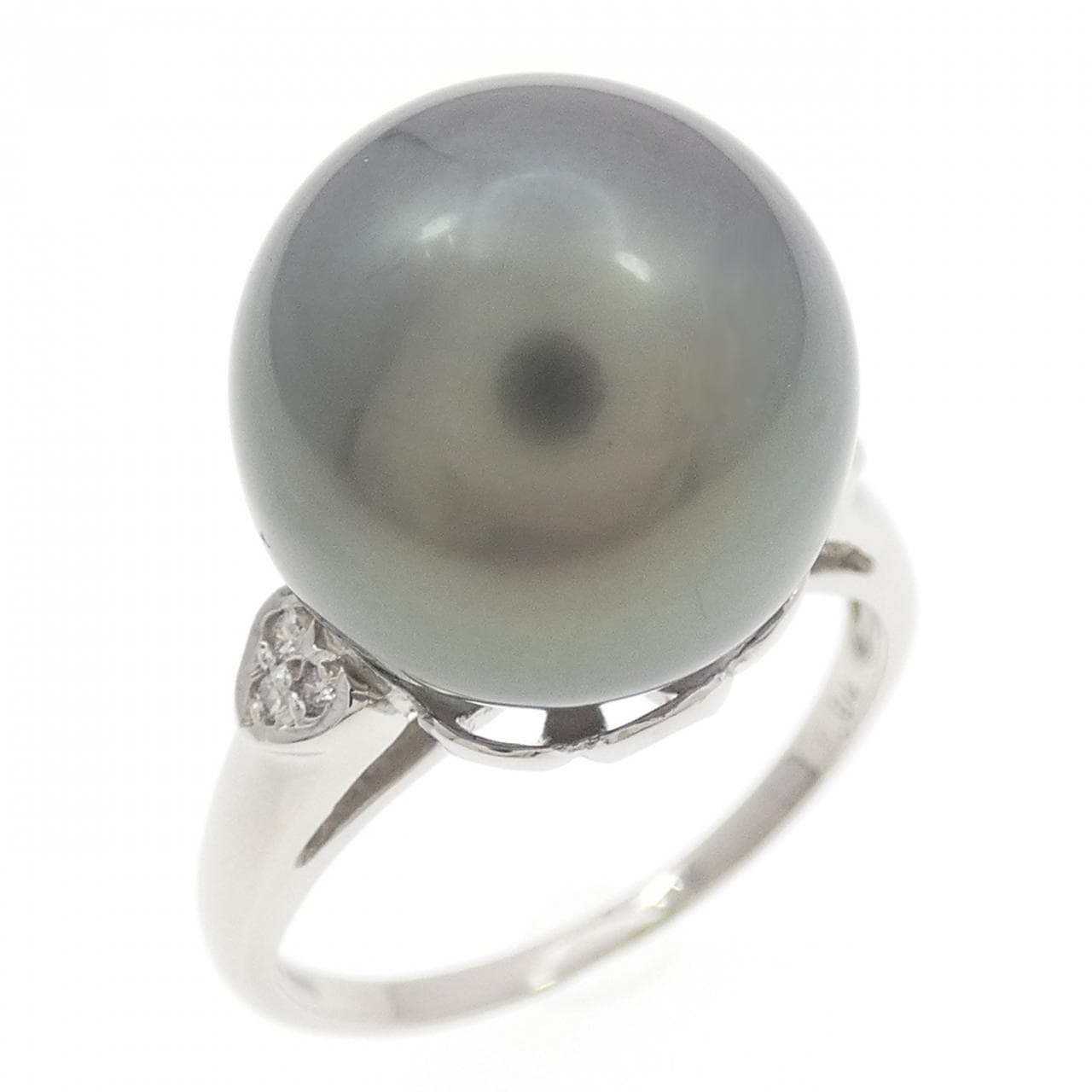 PT900黒蝶珍珠戒指 12.7毫米