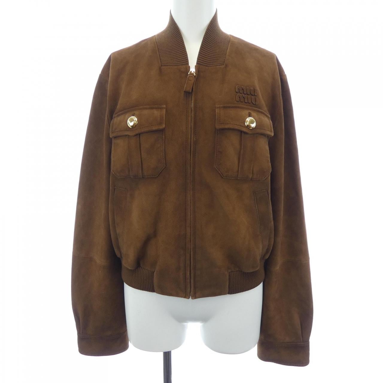 ミュウミュウ MIU MIU MIU MIU ロゴ MPV931 SOOO 104R レザージャケット