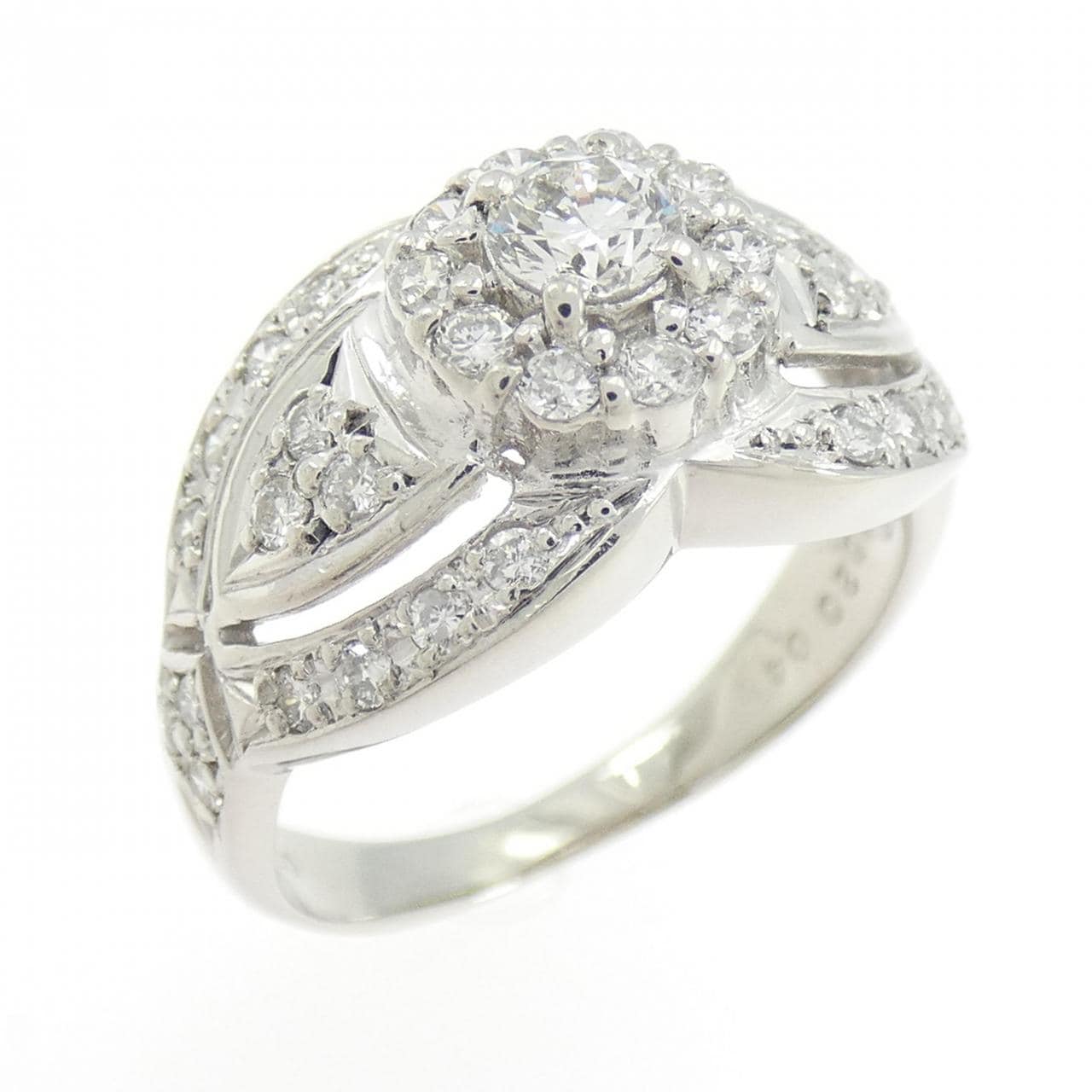 PT900 フラワー ダイヤモンド リング 0.20CT