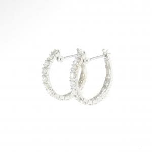 K18WG ダイヤモンド フープ ピアス 1.0CT