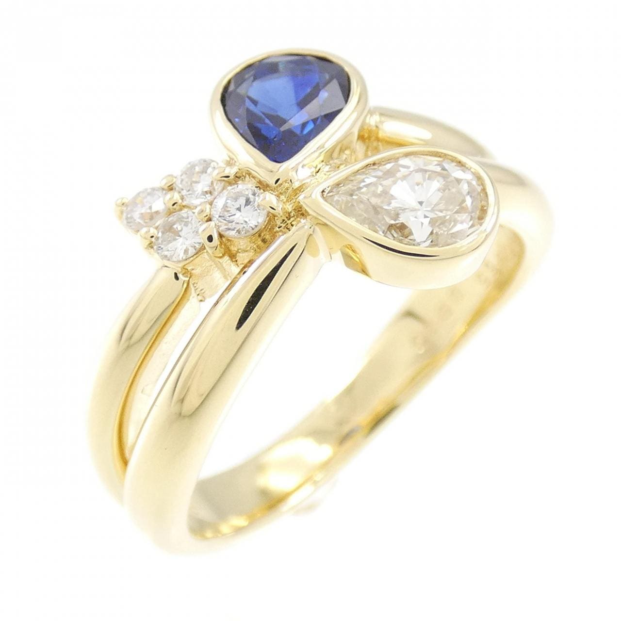 K18YG Sapphire Ring 0.65CT