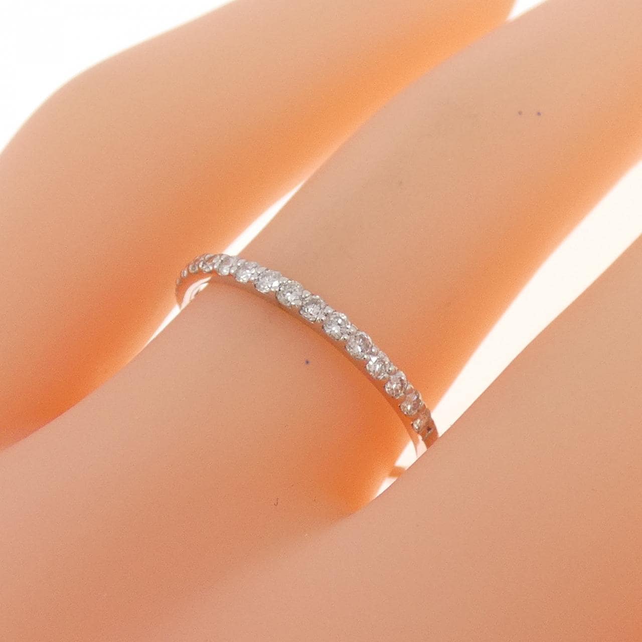 K18WG ハーフエタニティ ダイヤモンド リング 0.20CT