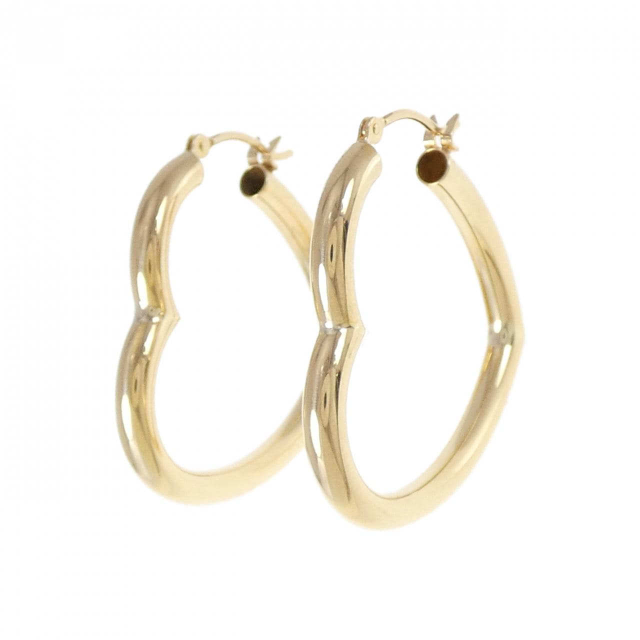 K18YG heart earrings