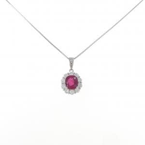 PT900/PT850 ルビー ネックレス 2.139CT ビルマ産