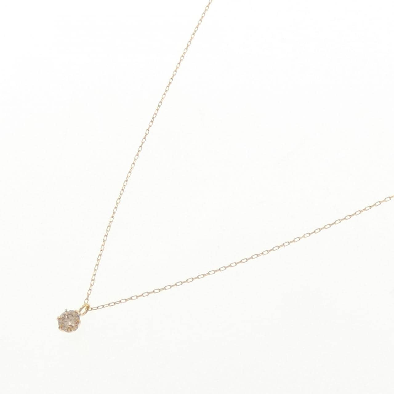 K18YG ソリティア ダイヤモンド ネックレス 0.10CT