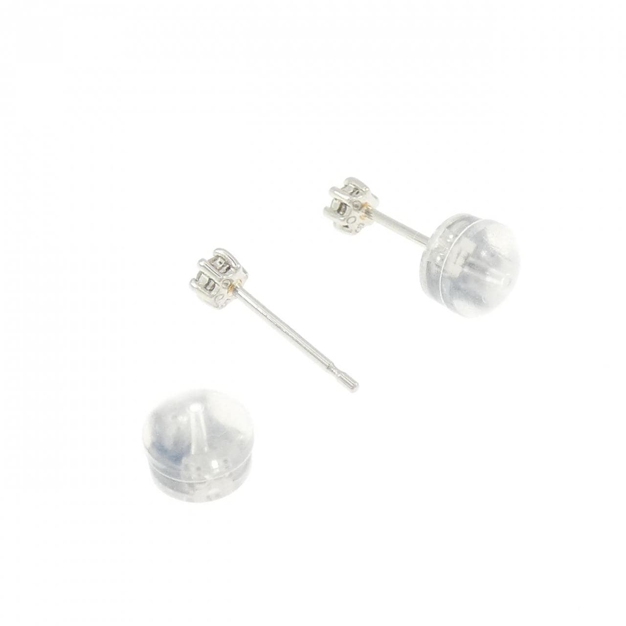 PT900 ソリティア ダイヤモンド ピアス 0.10CT