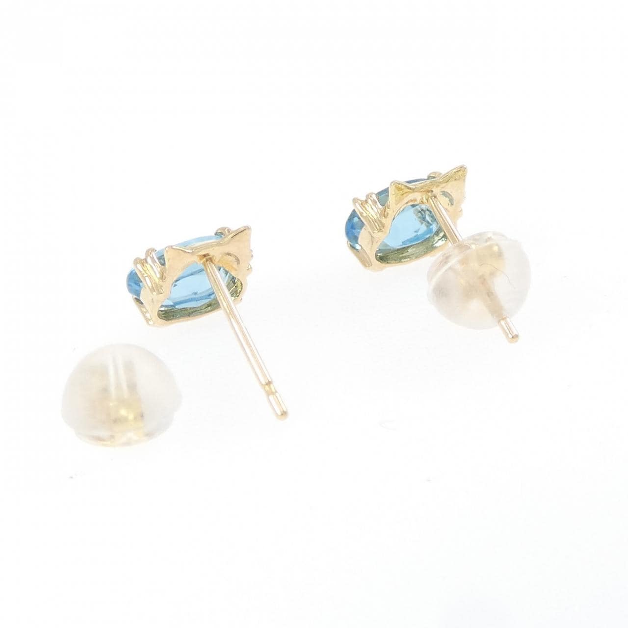 K18YG キャット ブルートパーズ ピアス