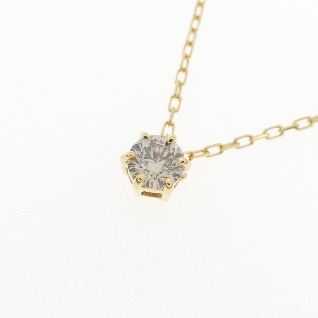 K18YG ソリティア ダイヤモンド ネックレス 0.16CT