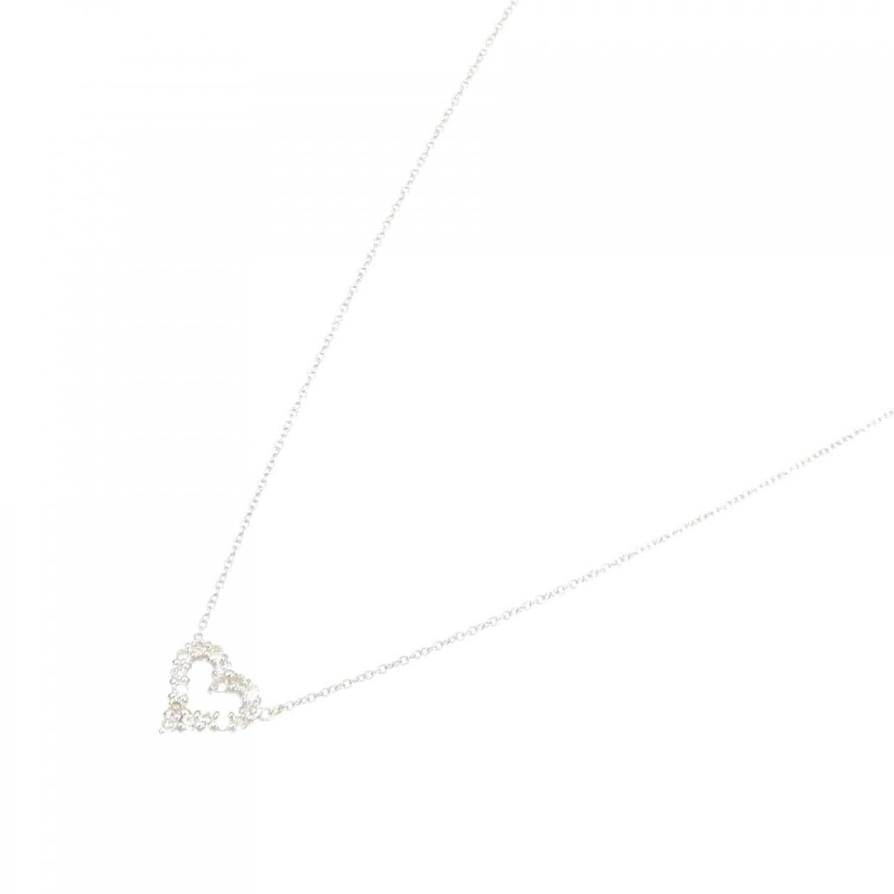 K18WG heart Diamond necklace 0.20CT