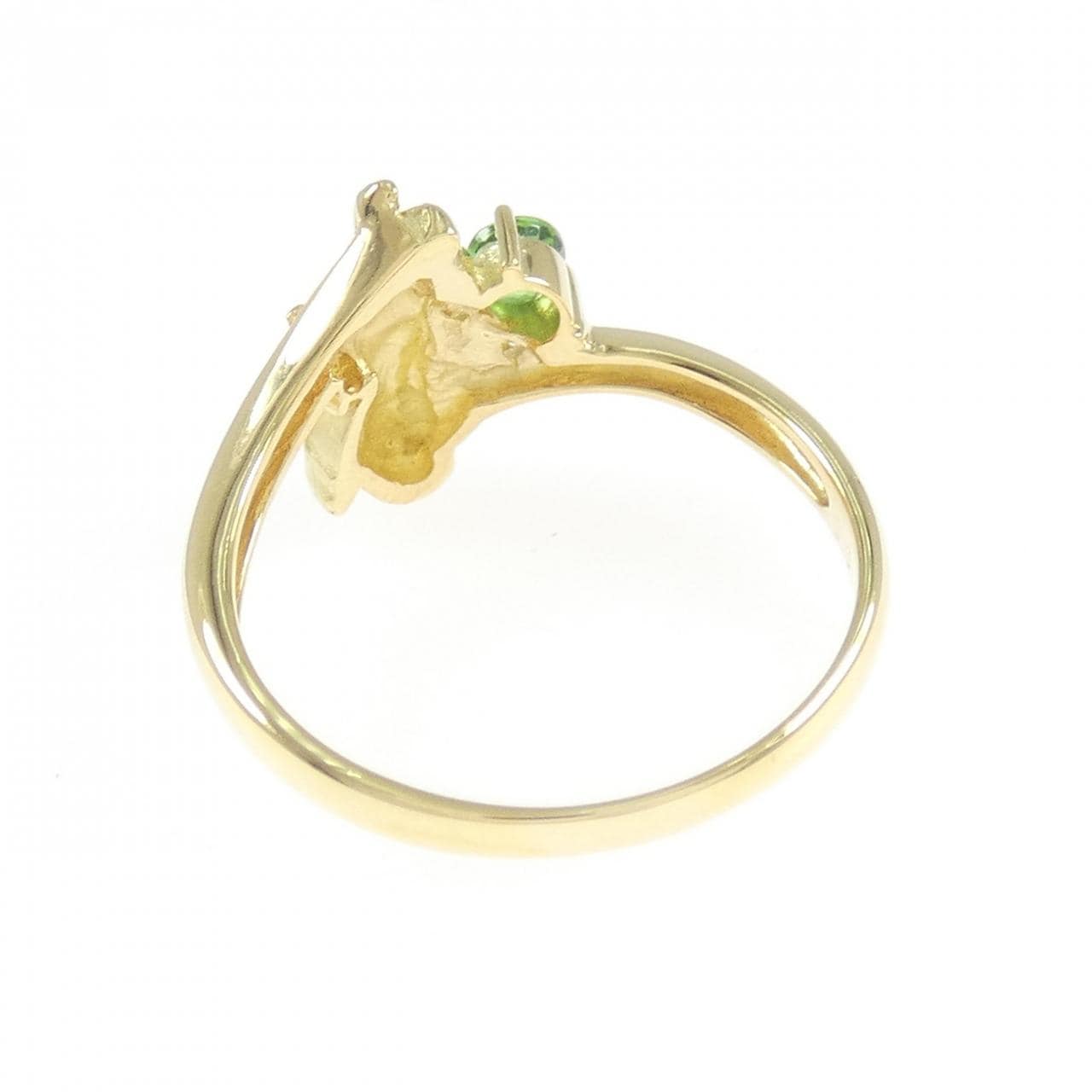 K18YG エンジェル グリーンガーネット リング