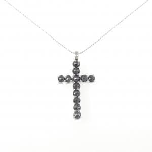 750WG/K18WG クロス ダイヤモンド ネックレス 2.53CT