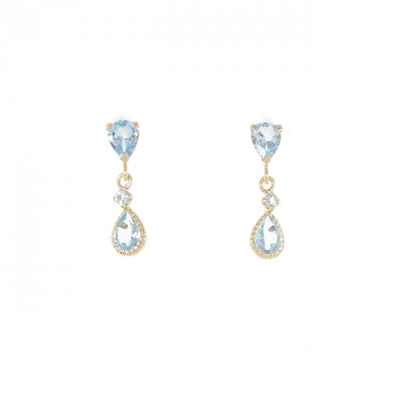 [BRAND NEW] K18YG blue Topaz earrings