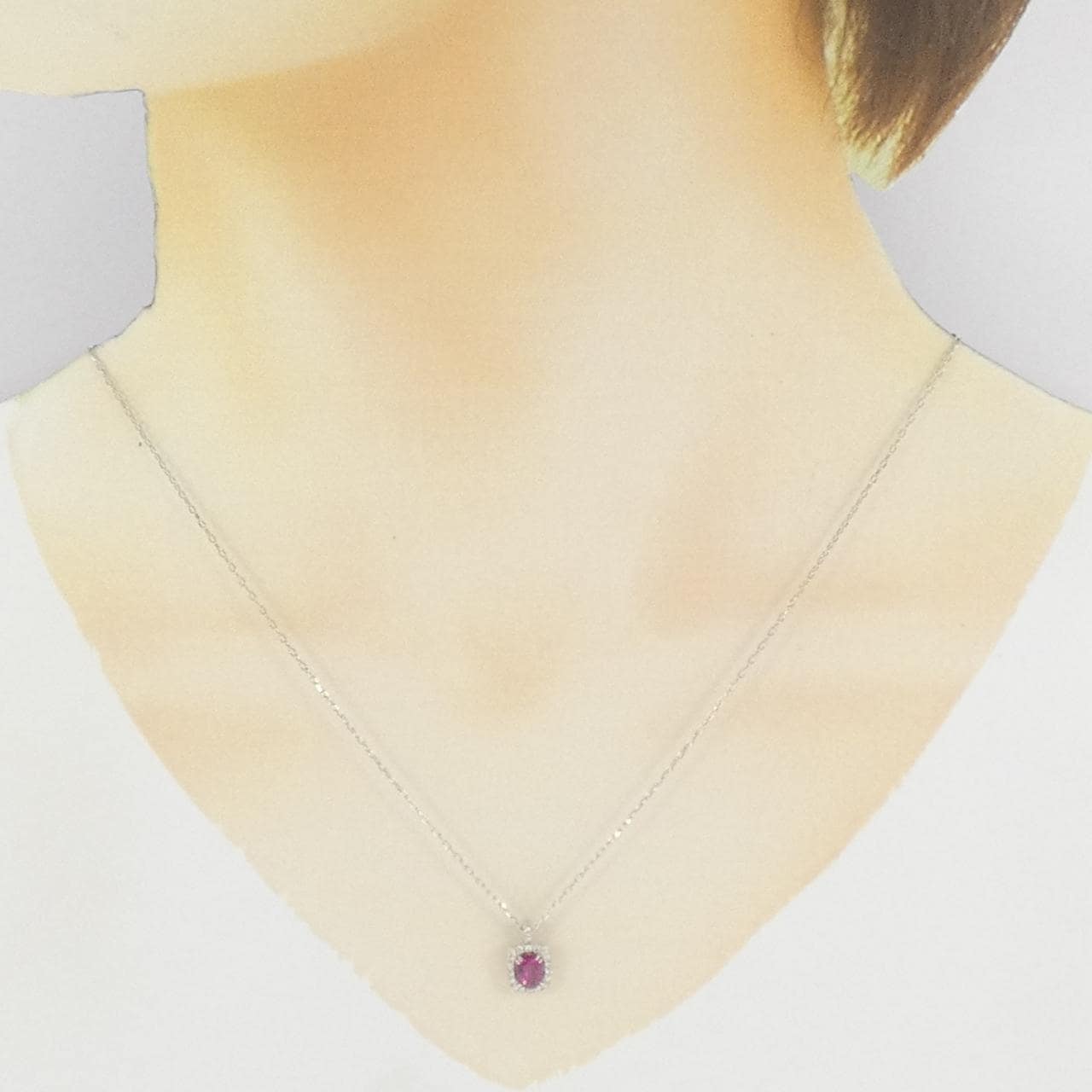 【新品】PT900/PT850 ルビー ネックレス 0.59CT