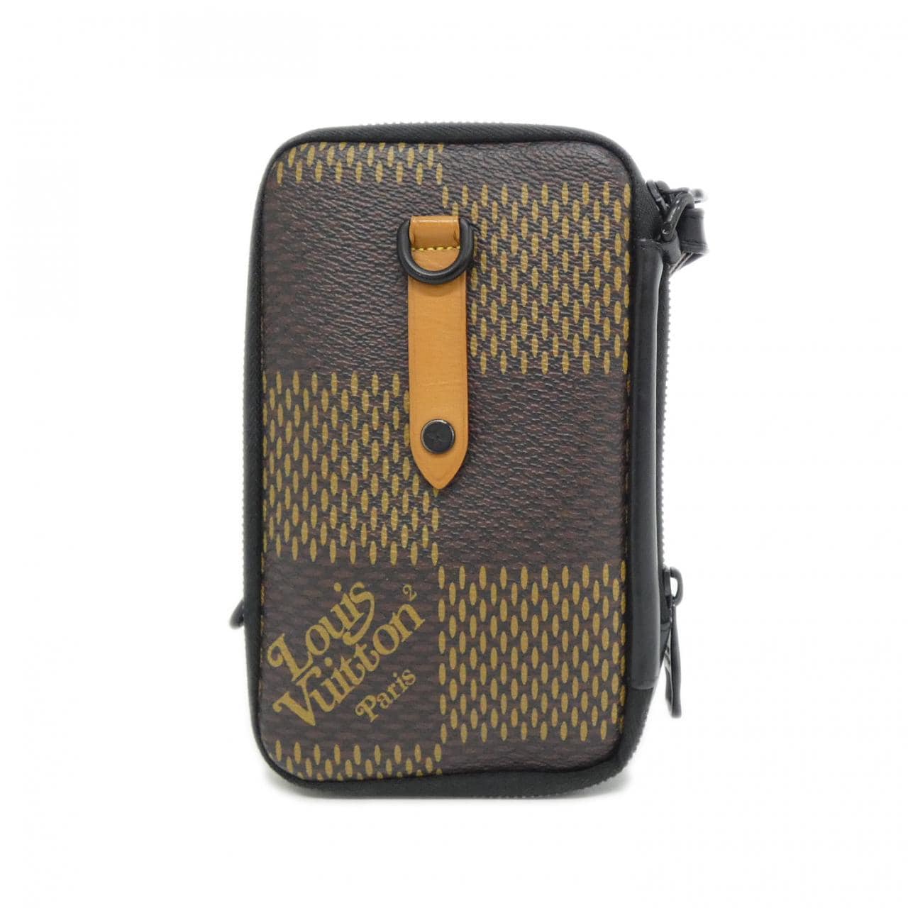 ルイヴィトン ダミエ ジャイアント(LVスクエアード) ダブル フォン ポーチ N40377 ショルダーバッグ