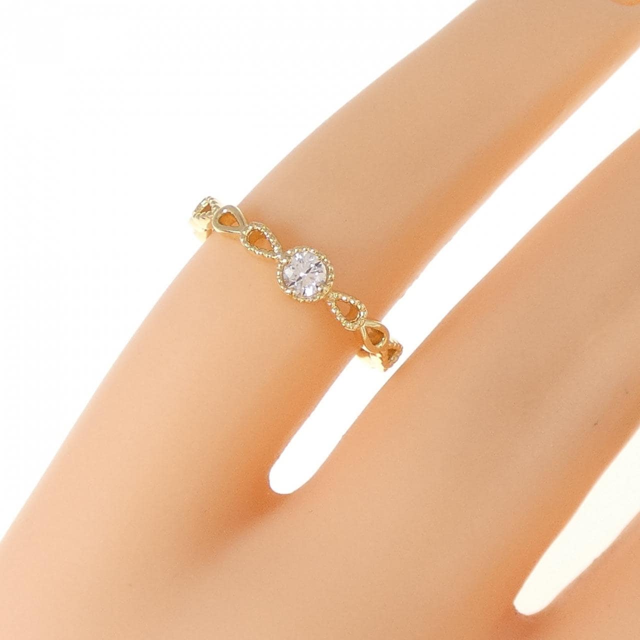 K18YG ダイヤモンド ピンキーリング 0.07CT