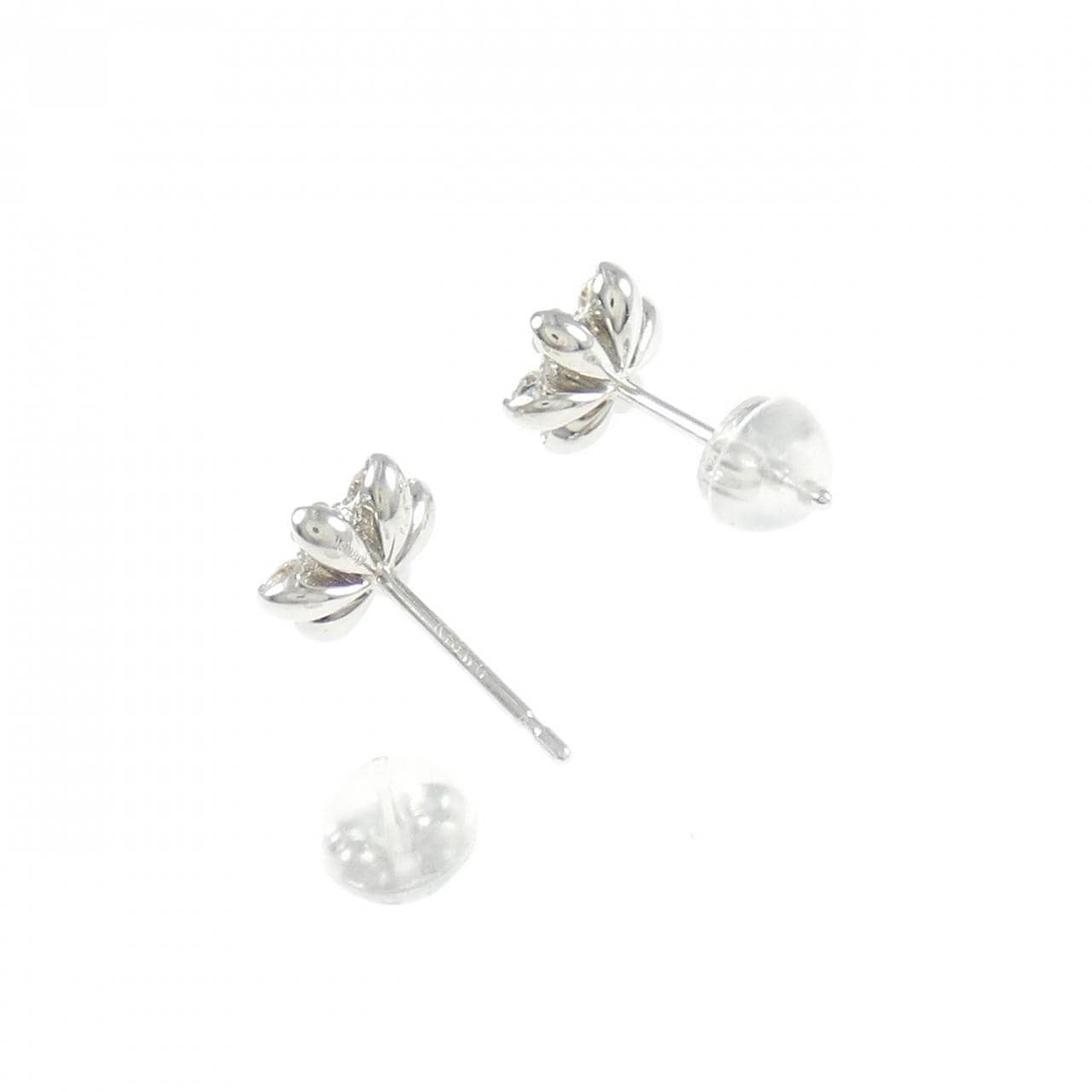 K18WG フラワー ダイヤモンド ピアス 0.34CT