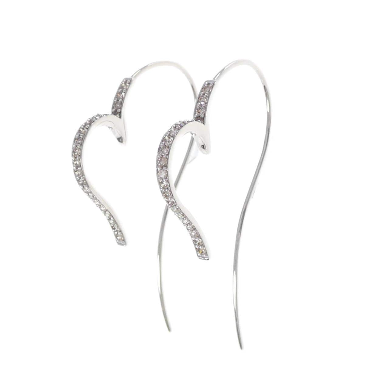 K18WG ハート ダイヤモンド ピアス 0.56CT