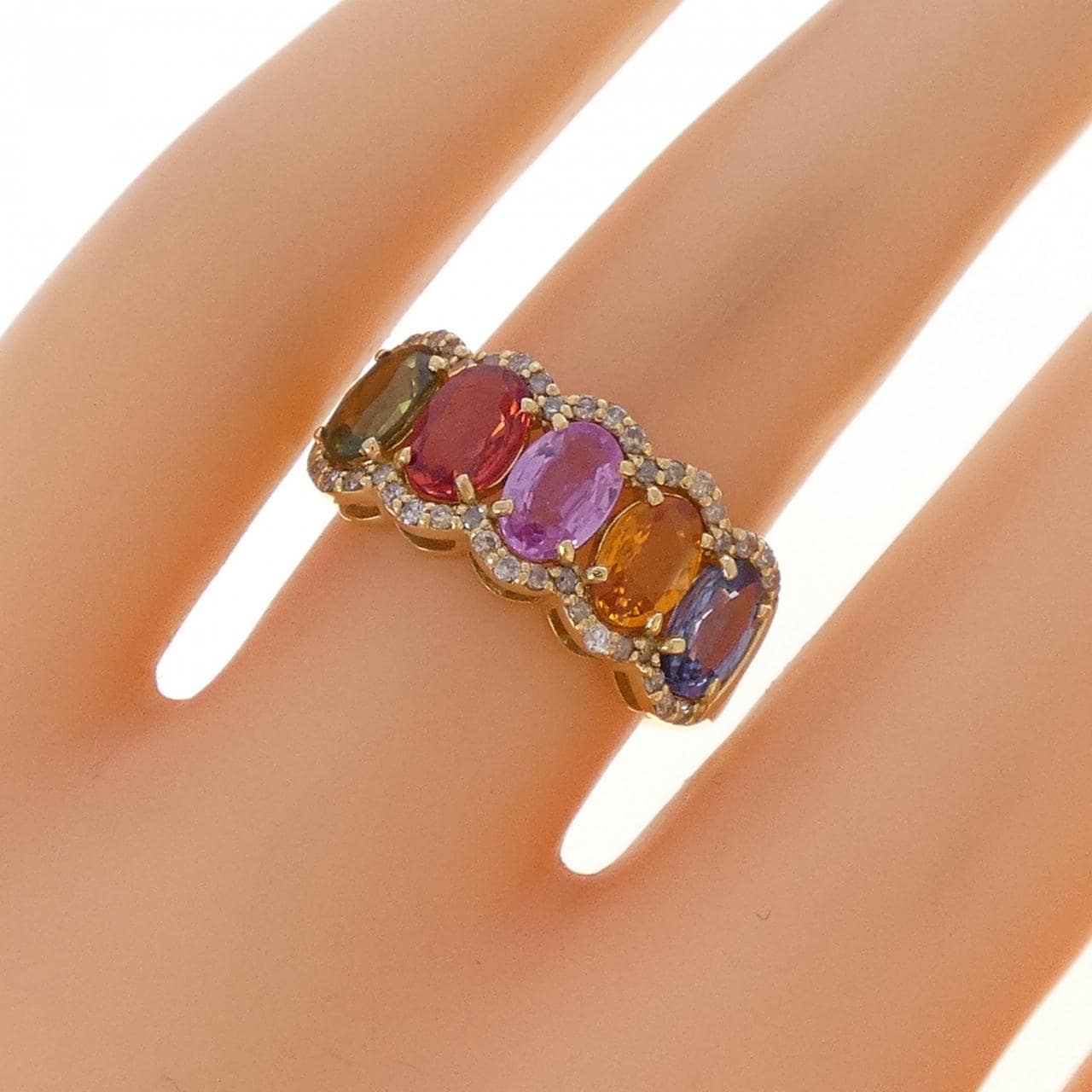 K18YG サファイヤ リング 3.00CT