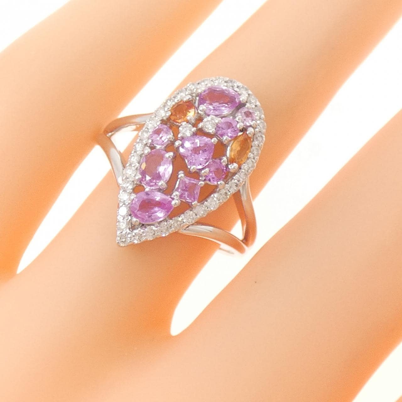 K18WG サファイヤ リング 0.87CT