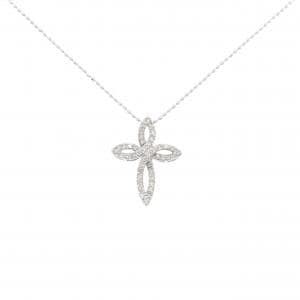 K18WG クロス ダイヤモンド ネックレス 0.30CT