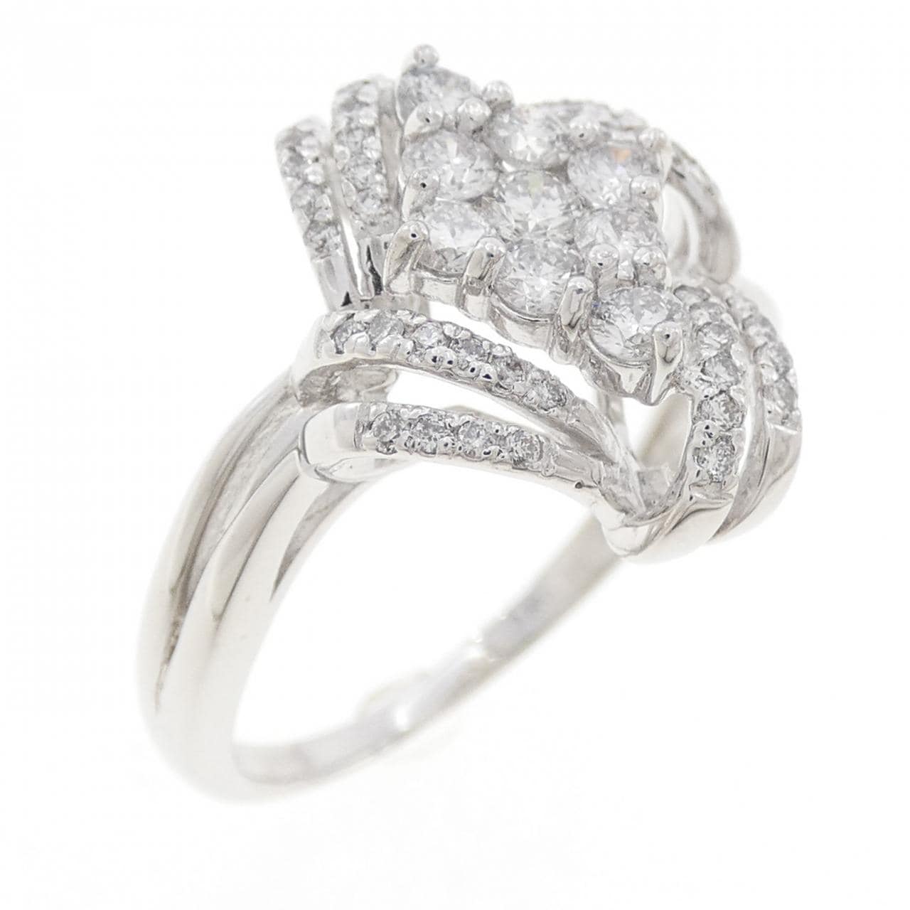 K18WG ダイヤモンド リング 0.75CT